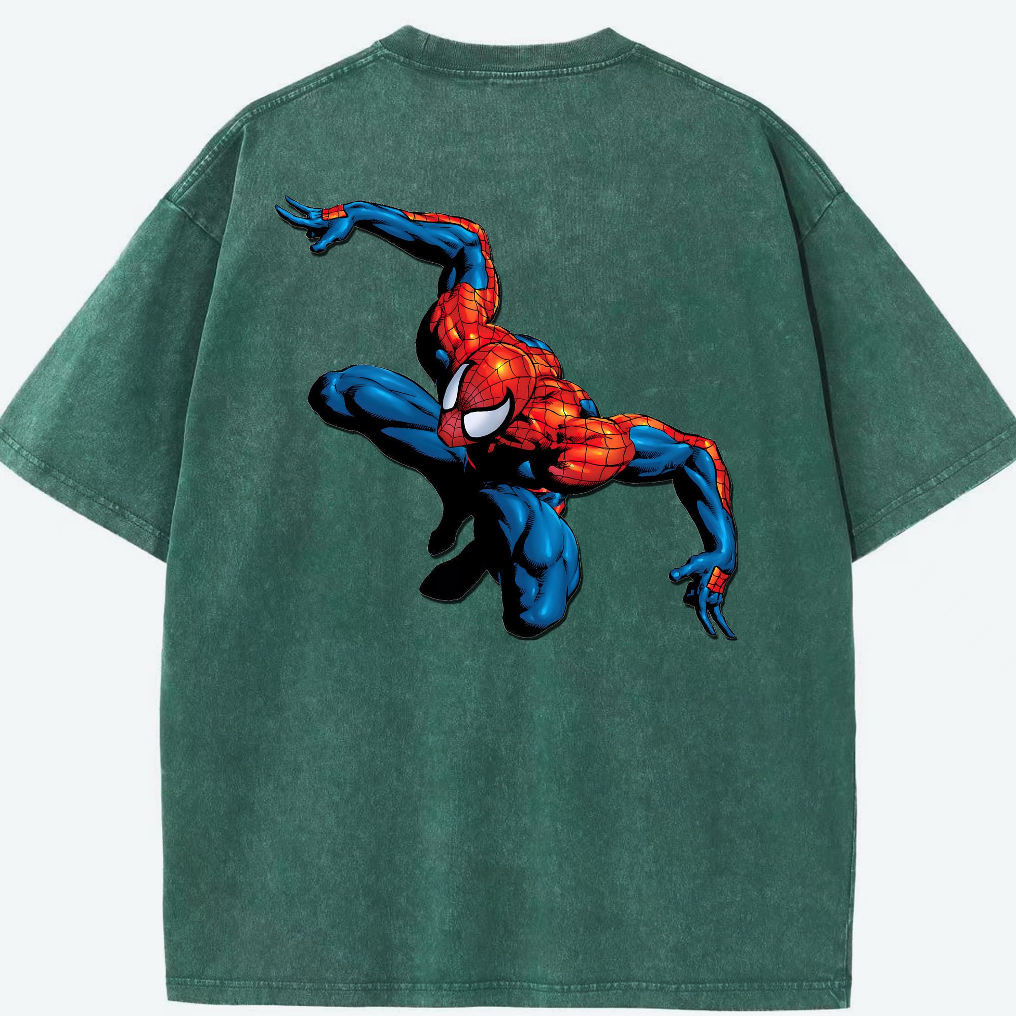 （画像用） Spider Man スパイダーマン 綿100% ヴィンテージ風 半袖Tシャツ（背面プリント）